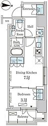 ParkAxis錦糸町WEST 1DKの間取図画像