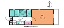 アフェット院内2 1Kの間取図画像