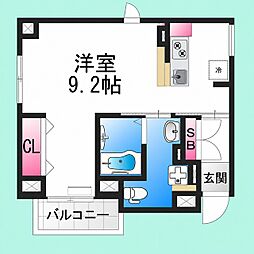 TKアンバーコート宿院 ワンルームの間取図画像
