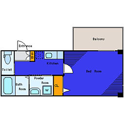 東急多摩川線 武蔵新田駅 徒歩2分の賃貸マンション 2階1Kの間取り