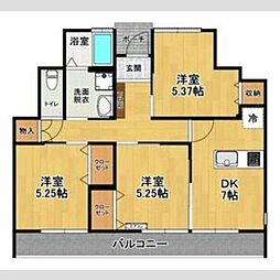 チャンドゥM 3DKの間取図画像