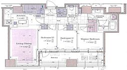 クラッシィタワー新宿御苑 14階3LDKの間取り