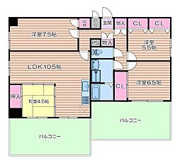 エル三津屋 4LDKの間取図画像