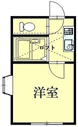 ロッシェル鹿沼台4 1Kの間取図画像