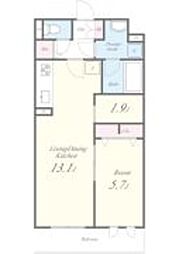 二番館 1LDKの間取図画像