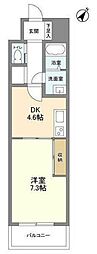 オーキッドレジデンス板橋 7階1DKの間取り