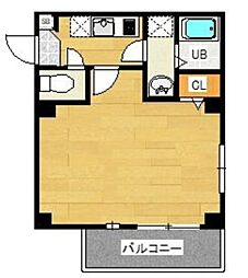 オプンティア大師前 1階1Kの間取り