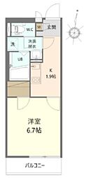 Crea 1Kの間取図画像