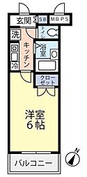 グランヴァン西馬込 1Kの間取図画像