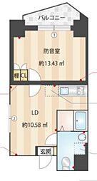 アズミュージック新宿御苑 1DKの間取図画像