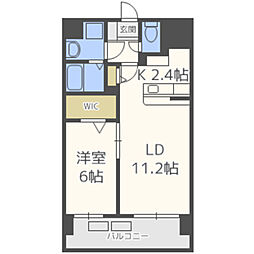グランデスカイ空港南 1LDKの間取図画像