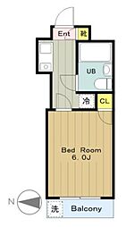 ワコーレよみうりランド 3階1Kの間取り