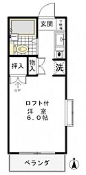 ニューエクシード国分寺 ワンルームの間取図画像