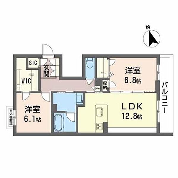 シャーメゾン　Ｂｅｒｎｅｘ学園北 0302｜奈良県奈良市学園北１丁目(賃貸マンション2LDK・3階・66.96㎡)の写真 その2