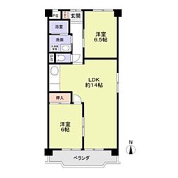 コーポ南野 2LDKの間取図画像