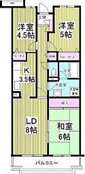レインボーヒルズ21 3LDKの間取図画像