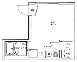 JTレジデンス池袋本町 1階ワンルームの間取り