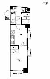 グランヴァン中延 1DKの間取図画像