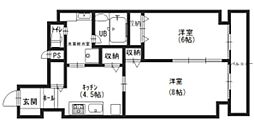 Casa　花車 5階2DKの間取り