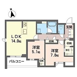 フォーシーズン南多摩 2LDKの間取図画像