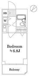 ナイスアーバン鶴見中央 6階1Kの間取り
