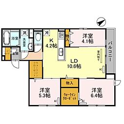 クラシスト北畠 3階3LDKの間取り