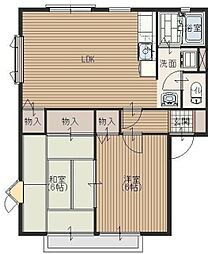 アメニティII番館 1階2LDKの間取り