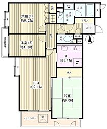 フラット浜田山 3階3LDKの間取り