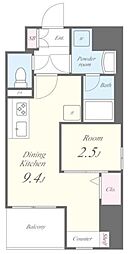 厚木市中町4丁目マンション 1DKの間取図画像
