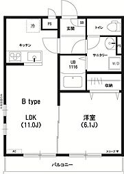 リブリ-SAIRIN23 1LDKの間取図画像