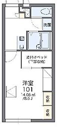 レオパレスエーデルハイム 1Kの間取図画像