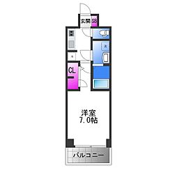 Osaka Metro中央線 高井田駅 徒歩8分の賃貸マンション 8階1Kの間取り