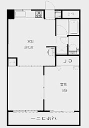 サンライズ船橋 1LDKの間取図画像