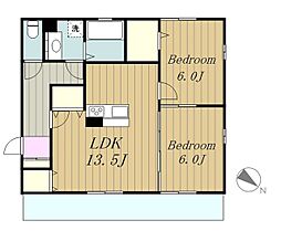 相武ガーデンコート 2LDKの間取図画像