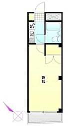 フラッツ上野桜木 3階ワンルームの間取り