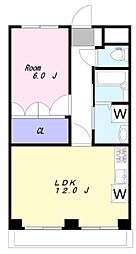 ハイツアオキ 1LDKの間取図画像