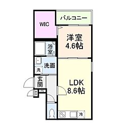 高石市取石1丁目アパート 1Kの間取図画像