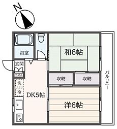 アーバンハイツ 201 2階2DKの間取り