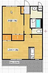St.Wish 1LDKの間取図画像