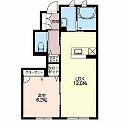 シャーメゾン宮原 1LDKの間取図画像