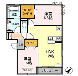 Gracia 2階2LDKの間取り