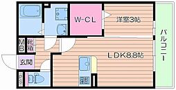 ハナミズキ 1LDKの間取図画像