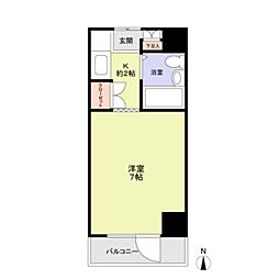 ダイヤモンドレジデンス錦糸町 5階ワンルームの間取り