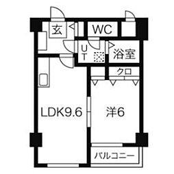 トップヒル 1LDKの間取図画像