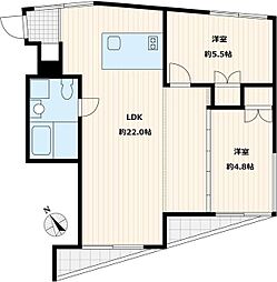 trias192 4階2LDKの間取り