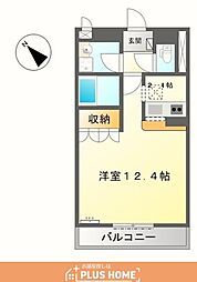ハイム・サザンクロス 1Kの間取図画像