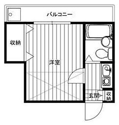 レオパレス馬橋第6 1Kの間取図画像