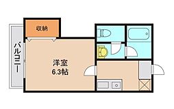 東京メトロ東西線 行徳駅 徒歩6分の賃貸アパート 1階1Kの間取り