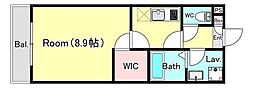 シエーナ松波2 1Kの間取図画像