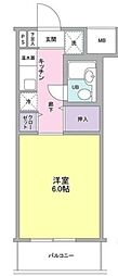 ポート旗の台 1Kの間取図画像